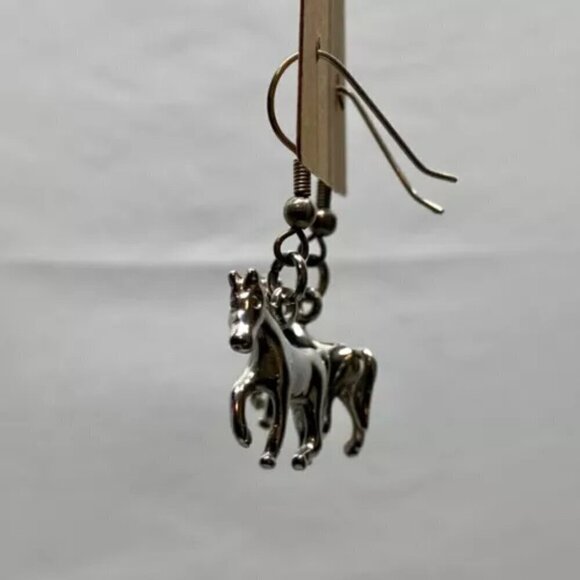 Horse Earrings Unique Walking Dangle Style Charm Pony Earring Set Silver Hook - Picture 5 of 8